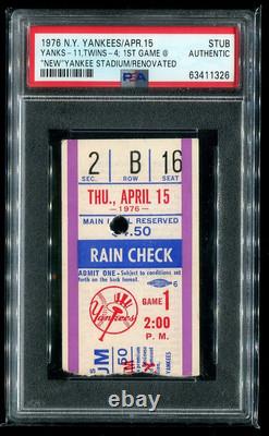 New Yankee Stadium Renovation Opening Day 1976 PSA Ticket New York Yankees