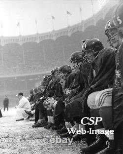 New York Giants 1958 Sideline Snow Image at Yankee Stadium Framed Wall Decor