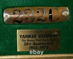 New York Yankee Stadium 50th Anniv Brass Seat Nameplate Section Plaque Uniform