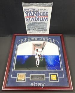 New York Yankee Stadium Derek Jeter Foul Pole Piece & Dugout Bench 1923-2008 COA