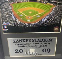 New York Yankee Stadium Opening Day Photo with Base Piece in 13X16 Frame Ltd5000