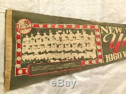 New York Yankees 1960 World Series Pennant withgame 4 ticket stub @ Yankee stadium