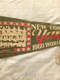 New York Yankees 1960 World Series Pennant withgame 4 ticket stub @ Yankee stadium