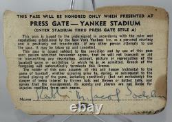 New York Yankees 1970 Season Clergy Pass Yankee Stadium