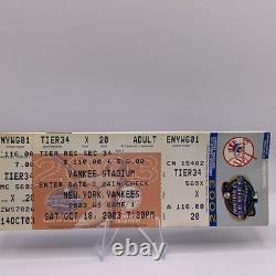 New York Yankees 2003 World Series Game 1 Ticket Yankee Stadium two tickets