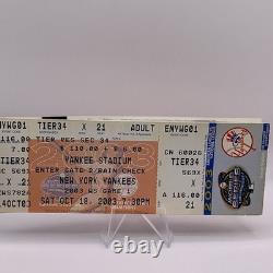 New York Yankees 2003 World Series Game 1 Ticket Yankee Stadium two tickets