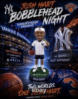 New York Yankees 2026 SGA Yankee Stadium 8/22/26 Josh Hart Knicks Bobblehead