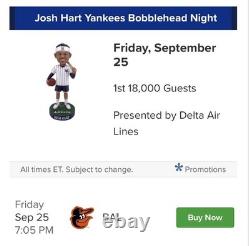 New York Yankees 2026 SGA Yankee Stadium 8/22/26 Josh Hart Knicks Bobblehead