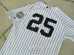 New York Yankees #25 2009 Stadium Majestic 6200 Pinstripe Jersey Men 44 Teixeira