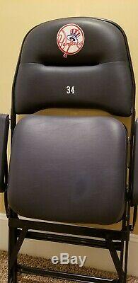 New York Yankees #34 Game Used Clubhouse Chair Steiner MLB Yankee Stadium