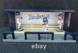 New York Yankees Baseball Bobblehead Stadium Dugout Display Case Bench