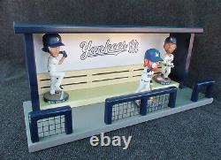 New York Yankees Baseball Bobblehead Stadium Dugout Display Case Bench