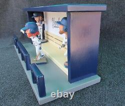 New York Yankees Baseball Bobblehead Stadium Dugout Display Case Bench