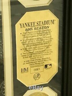 New York Yankees Baseball Stadium Limited Edition /5000 24k Gold Game Used