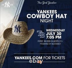 New York Yankees Budweiser Cowboy Hat 2025 Sga Exclusive 8/30/25 Rays Walk Off