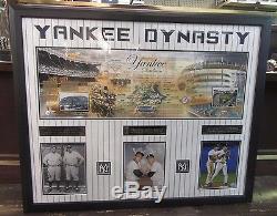 New York Yankees Dynasty Framed Jeter Ruth Gehrig Marris Mantle Stadium Picture