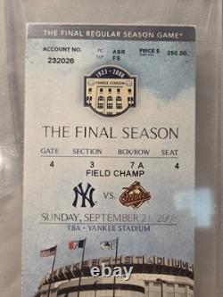 New York Yankees Final Regular Season Game 9/21/08 at Yankee Stadium Field Champ