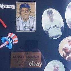 New York Yankees Frame 1958 World Series Ticket, Stadium Railing Seat Marker