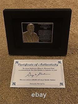 New York Yankees George M. Steinbrenner Monument Park Plaque Pin In Frame SGA