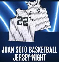 New York Yankees Juan Soto Basketball Jersey #22 6/5/2024 SGA PRESALE