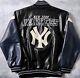 New York Yankees Leather Stadium Jacket Used, Size L Mens From Japan F/s