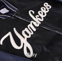 New York Yankees Leather Stadium Jacket Used, Size L mens from Japan F/S