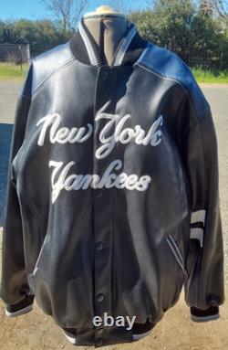 New York Yankees Leather Stadium Jacket Used, Size XL Mens