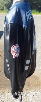New York Yankees Leather Stadium Jacket Used, Size XL Mens