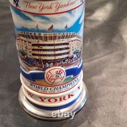 New York Yankees Lidded Beer Stein Mug Hinged Lid World Champions Yankee Stadium