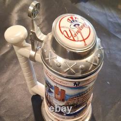 New York Yankees Lidded Beer Stein Mug Hinged Lid World Champions Yankee Stadium