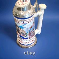 New York Yankees Lidded Beer Stein Mug Hinged Lid World Champions Yankee Stadium