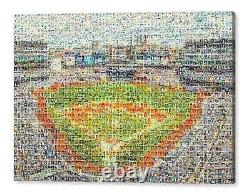 New York Yankees Mosaic Wall Art Print of Yankee Stadium with over 330 Player Ca