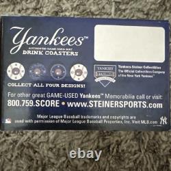 New York Yankees Original Stadium Game Used Dirt Porcelain Baseball Coaster Set