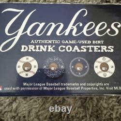 New York Yankees Original Stadium Game Used Dirt Porcelain Baseball Coaster Set