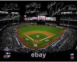 New York Yankees Signed 2009 WS G6 Stadium Shot 16 x 20 Photo & Insc with 9 Sigs