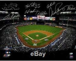 New York Yankees Signed 2009 WS G6 Stadium Shot 16 x 20 Photo & Insc with 9 Sigs