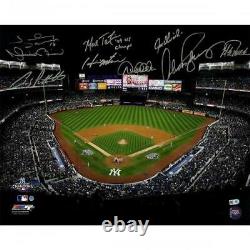New York Yankees Signed 2009 WS G6 Stadium Shot 16 x 20 Photo & Insc with 9 Sigs