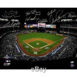 New York Yankees Signed 2009 WS G6 Stadium Shot 16 x 20 Photo & Insc with 9 Sigs
