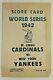 New York Yankees / St Louis Cardinals 1942 World Series Scorecard Yankee Stadium