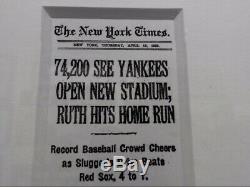 New York Yankees Stadium April 19, 1923 Professionally Framed With A
