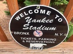 New York Yankees Stadium Baseball Heavy Porcelain Sign 12