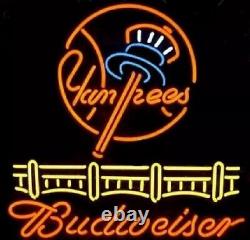 New York Yankees Stadium Beer Bowtie 32x24 Neon Sign Lamp Light Visual Bar ZM