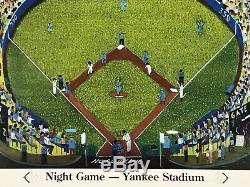 New York Yankees Stadium Rare Vintage 1998 Folk Art Poster by Ralph Fasanella