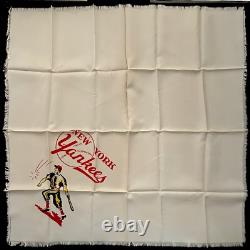 New York Yankees Stadium Souvenir Scarf 1950's-1960's MANTLE 28 x 28 NM Rare