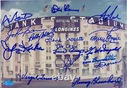 New York Yankees Stadium photo autographed 15 players Larsen Coleman Tresh 7x10