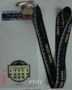 New York Yankees Yankee Stadium Final Game Lanyard Ticket Holder & Pin Jeter