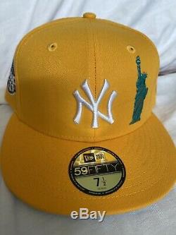 New York Yankees Yellow Yankee Stadium Liberty Sky Blue Bottom Fitted Size 7 1/2