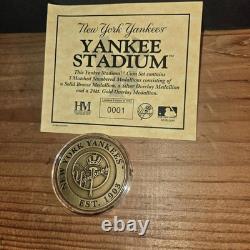 Ny Yankee Stadium #1 In Series 3 Coin Bronze Silver Plated 24kt Gold Overlay Coa