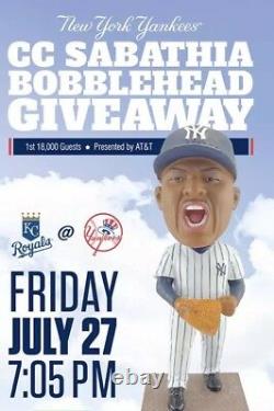 Ny Yankees CC Sabathia Bobblehead Sga Nib 7/27/2018 Braved Rain For It