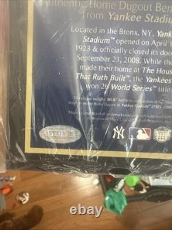 Ny Yankees Original Stadium 2008 Home Dugout Bench Steiner Coa Hologram Plaque